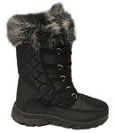 Inessa II Ladies Fur Trim Winter Snow Boot- Black