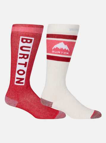 Burton Womens Weekend Two Pack Socks Midweight  - Deep Red