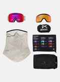 Anon M5 Goggles + Bonus Lens + MFI® Face Mask - Sediment White