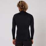 Ocean & Earth - MENS SCRIPT L/S RASH VEST - Black