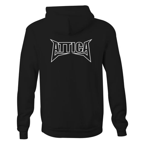 ATTICA ‘MENTAL’ Hooded Jumper - Black - Medium